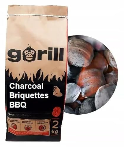 Gorill Charcoal Briquettes for BBQ, 2-10 kg, Premium Quality for Barbecue and Restaurant (4 Kg (Pack of 2))