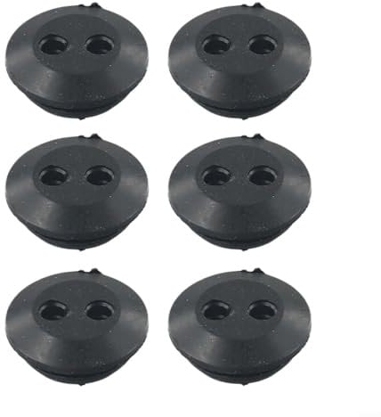 6 Pack Rubber Grommets 2 Holes Fuel Tank Seal Grommet for Brush Cutter Grass Trimmer Oil Pipe Hose Washer 20mm Bottom Diameter 24mm Outer Diameter 5mm Hole Diameter 18mm Tank Hole
