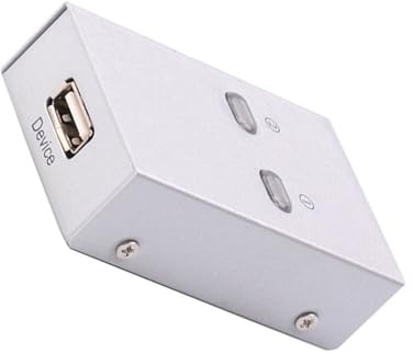 Sewroro Automatischer Einfache Druckerfreigabe USB 2.0 Umschalter für Drucker und Scanner ohne Stromversorgung Kunststoffgehäuse für Home und Kleines Büro