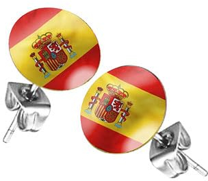 Piersando Ohrstecker Ohrringe Fahne Länderflagge Fanartikel Land Flagge Schmuck Fussball EM WM Eishockey Handball Basketball Frauen Männer 2024 Spanien