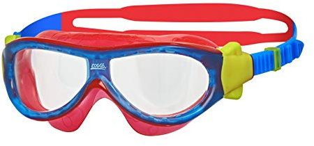 Zoggs Occhiali da Nuoto, Phantom Kids Mask Unisex Bambino, Blu/Rosso/Clear, 0-6 Anni