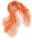 Prettystern Damen unisex 2-farbige Streifen Lang Sommer Leinen-Schal mit Fransen Orange T45