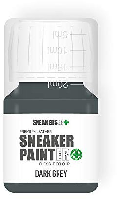 SNEAKERSER Premium Leather Flexible Sneaker Paint - DARK GREY 30ml for Sneakers, Trainers, Shoes and Footwear
