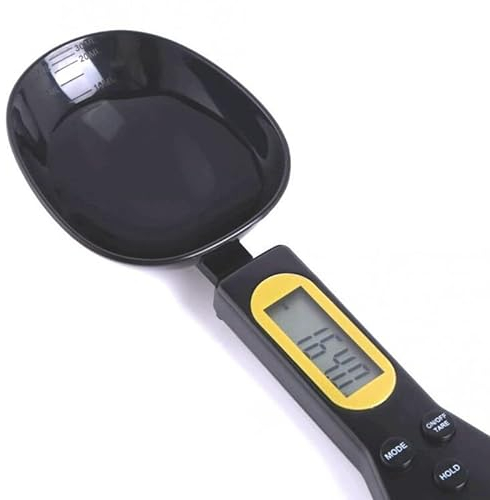 Cucchiaio Bilancia Elettronico Professionale Pesare Misuratore 0.1 a 500g Cucina Digitale Display LCD Pesatura Accurata di Caffè Burro Zucchero a Velo Latte Solidi e Liquidi (Nero)