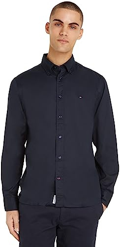 Tommy Hilfiger Herren Hemd Flex Poplin Mini Tartan Shirt mit Spitzkragen