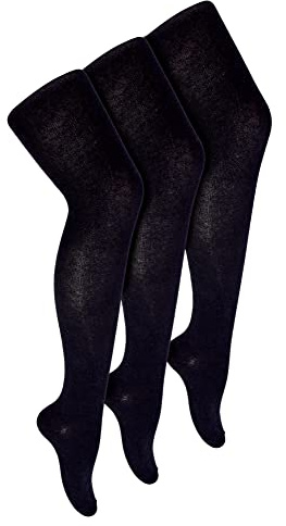 Sock Snob 3 Pair Multipack Girls School Tights | Soft Plain Opaque Tights for Girls