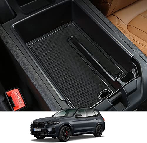 CDEFG Kompatibel mit BMW X3 G01 X4 G02 2019-2023 2024, Mittelkonsole Armlehne Organizer Armlehnen Aufbewahrungsbox Handschuhfach Aufbewahrung Auto Center Console Tray X3 X4 IX3 Zubehör (Schwarz)