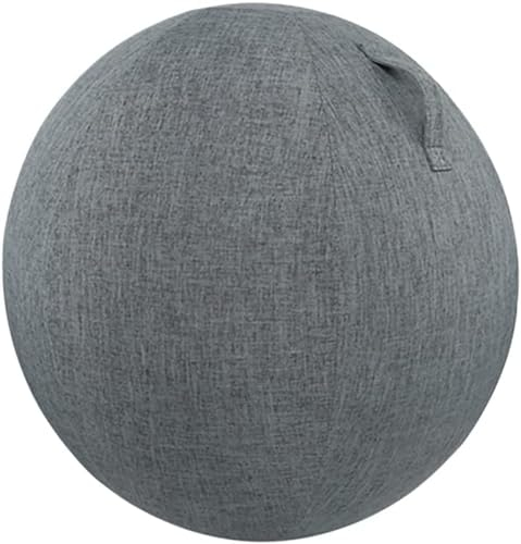 VBVARV 55/65/75cm Yoga Ball Abdeckung,Gymnastikball Bezug für Sitzball Fitnessball,Faltbar Sitzbälle Stoff Bezug - für Fitnessball Pilates Yogaball/Büroball Balance Ball,Grau,65cm