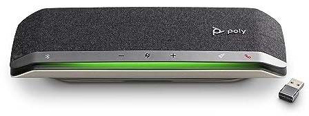 Poly Sync 40+ Intelligenter Konferenzlautsprecher – Flexible Arbeitsbereiche – Verbindung mit PC/Mac über BT600-Adapter oder mit Smartphone über Bluetooth – Kompatibel mit Teams, Zoom
