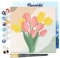 Figured'Art Mini Peinture par Numéro Adulte 20x20cm avec cadre Bouquet de Tulipes - Petit Format Kit de Loisir Créatif DIY Numéro d'Art Complet
