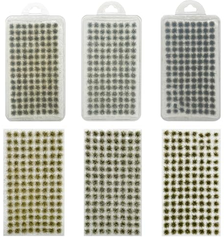 Woohome 312 Yellow Static Grass Tufts - Terrain Model Kit with Miniature Shrubs & Bushes for Train Landscape