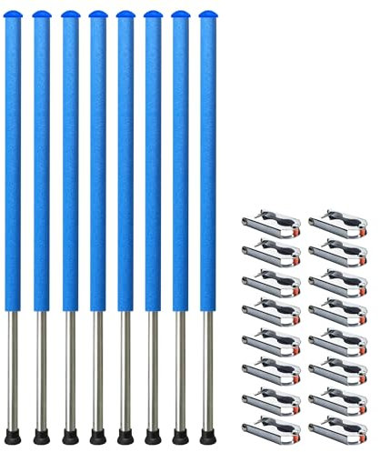 AWM Trampolin Sicherheitsnetz - Stangen 233 cm Pfosten Netzpfosten Netzstangen 244 305 366 400 430 460 cm Ersatzstangen -Set (8X Stangen-Set)