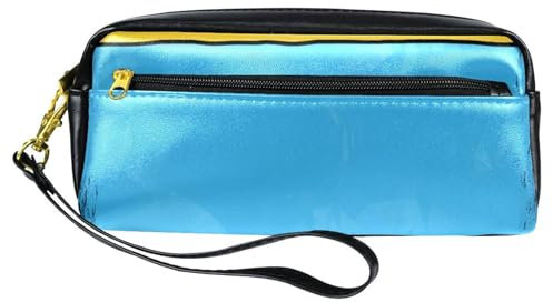 VTGHDEEQ Pencil Pouch,Small Pencil Case,Black and Blue Flag,Pen Pouch