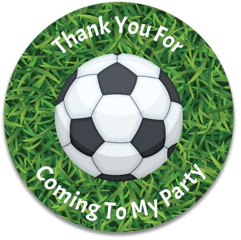 Papa Prints 48 Football Stickers for Party Bags (45 mm) Thank You Stickers