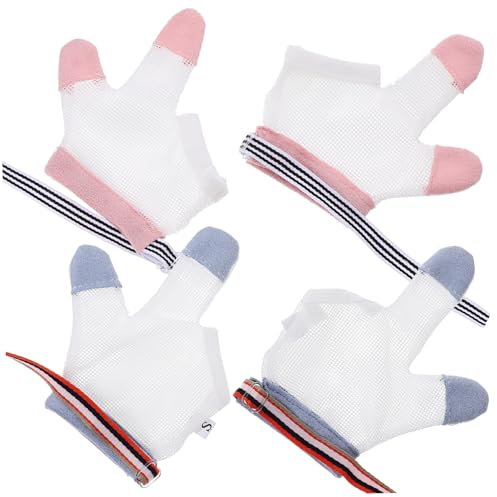GREENADSCAPE 2paare Titel Daumenlutschstop-handschuhe Für Kleinkinder Finger-schutz Gegen Nagelbeißen Und Daumenlutschen Verstellbare Fäustlinge Für Drinnen Und Draußen