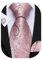 Barry.Wang Cravatte Paisley da uomo 150 cm extra lunga cravatta di seta fazzoletto gemelli set festa business, Rosa cipria, Taglia unica