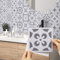 Hode 24 Pieces Victorian Style Stick on Tiles, 15x15cm Decoration Tile Stickers for Kitchen Bathroom, Vinyl Wrap for Wall, Self Adhesive Decal Waterproof(Glossy)