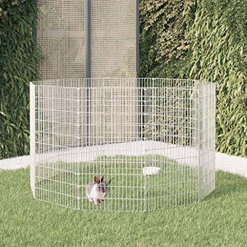 Fregramei 10-Panel Pet Playpen, Free Range Animal Enclosure, Small Animal Cage, Pet Fence, Pet Exercise Pen, Dog Pen Pet Dog Fence Outdoor Exercise Pen, 21.3x39.4 Galvanized Iron,-445
