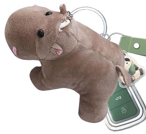 Hippo Plüsch - Süßes Hippo Stoffed Animal Keychain | Weicher Mini -Plüsch -Rucksack Charme Für Kinder, Teenager, Mädchen | Entzückende Taschenzubehör Zum Geburtstag, Weihnachten, Strumpfgeschen