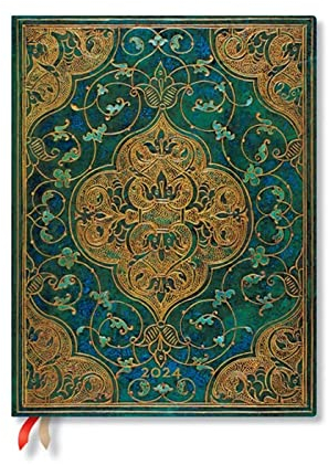 Paperblanks 12-Monatskalender 2024 Chroniken in Türkis | Vertikal | Ultra (180 × 230 mm)