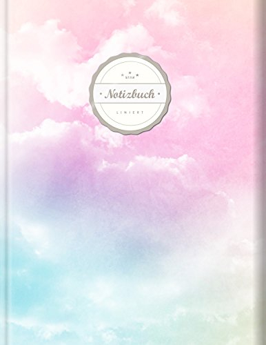 Liniertes Notizbuch (©Star, A4, 156 Seiten, Softcover) || Mit Register + Doppelrand + Lineatur 27 || Dickes Notizbuch, Fester Einband, Deutschheft, Schreibheft, Schulheft, Tagebuch, „Rosa Wolken“