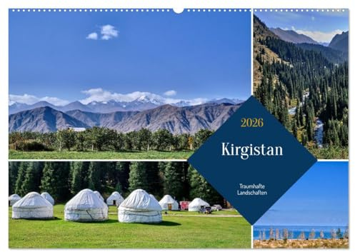 Kirgistan - Traumhafte Landschaften (Wandkalender 2026 DIN A2 quer), CALVENDO Monatskalender: Kirgistans atemberaubende Natur. (CALVENDO Orte)