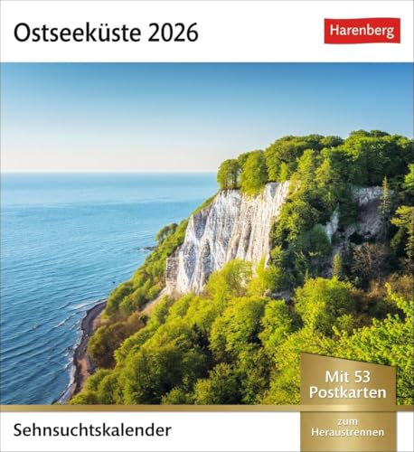 Ostseeküste Sehnsuchtskalender 2026 - Wochenkalender mit 53 Postkarten: Leuchttürme und Sanddünen in einem Foto-Kalender voller Urlaubsfeeling. ... Tischkalender. (Sehnsuchtskalender Harenberg)