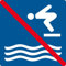 Schwimmbadschild - Springen verboten - Aluminium - 20 x 20 cm