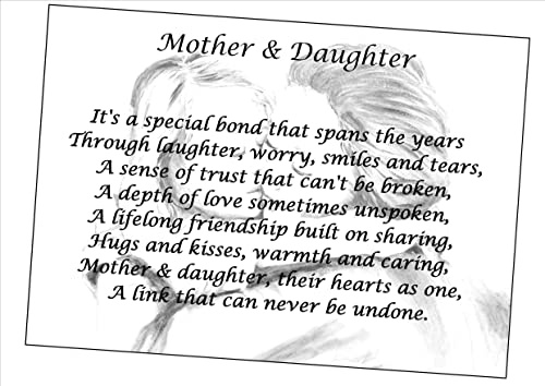 Mutter & Tochter inspirierendes Zitat Sign Poster Print
