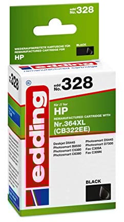edding Druckerpatrone EDD-328 - Einzelpatrone - Foto-Schwarz - 12 ml - Reichweite 890 Seiten - Ersetzt HP 364XL (CB322EE)