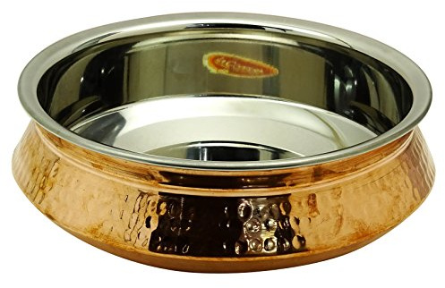 Indianbeautifulart traditionelle indische Kupfer großen Portion Handi Geschirr Küchengerät