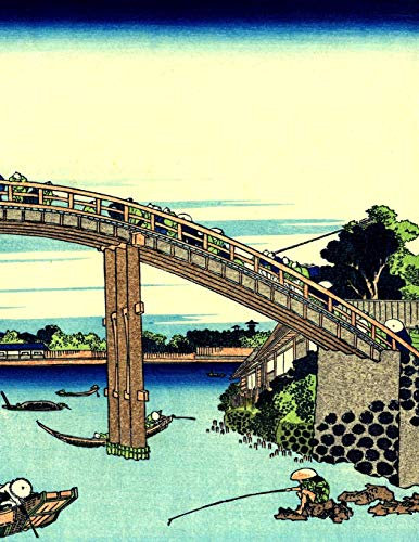 Japanese Writing Practice Book: Hokusai - Fuji Seen Through Mannen Bridge Cover | Premium Kanji practice notebook | Genkouyoushi Paper | 110 pages