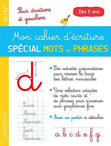 Mon cahier d'écriture spécial premiers mots et phrases: Pour s'exercer à l'écriture