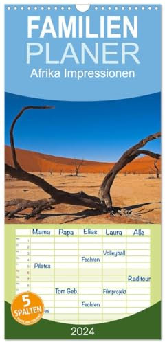 Familienplaner 2025 - Afrika Impressionen. NAMIBIA - SÜDAFRIKA - BOTSWANA mit 5 Spalten (Wandkalender, 21 cm x 45 cm), CALVENDO: Wildlife und atemberaubende Landschaften (CALVENDO Orte)