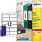 Avery L7176-25 Ordner-Etiketten für Tintenstrahl und Laser (für 60 mm Ordner, 12 pro Blatt, 41 x 100 mm) 300 Etiketten