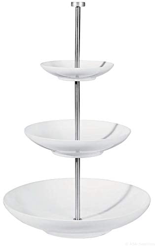 ASA Etagere, Keramik, weiß, H 47 x Ø 15+22+30 cm