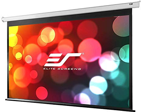Elite Screens VMAX2 Premium Electric Motorized Projector Screen Home Theater 8K 4K Ultra HD Ready Projection w/Multi Aspect Ratio Feature Max Size 99 Diag 1:1/80 Diag 16:9, White Case, VMAX99XWS2