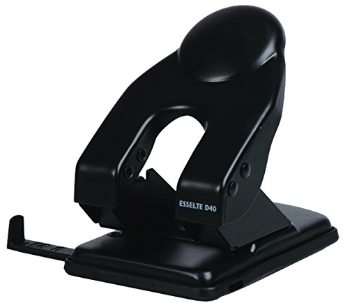 Esselte Leitz 177022 Locher D40, für 40 Blatt, mit Anschlagschiene, schwarz