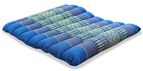 livasia Sitzkissen Stuhlauflage klein - 35x35x4,5cm - Bodenkissen gesteppt Indoor/Outdoor, Meditationskissen Yogakissen, Stuhlauflage Palettenmöbel, Steppkissen für Stuhl und Bank (Hellblau)