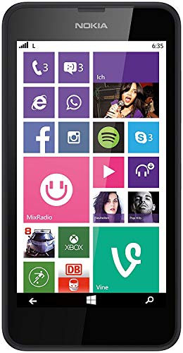 Nokia Lumia 635 Smartphone débloqué 4G (Ecran : 4,5 Pouces 8 Go Simple SIM Windows Phone) Noir