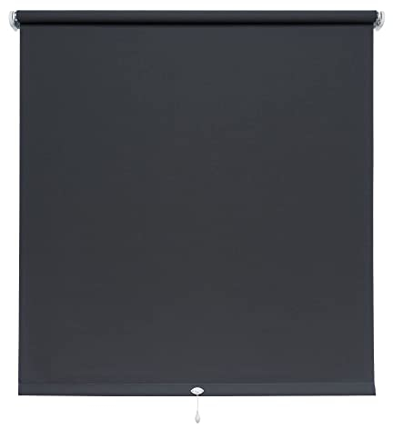 Liedeco® Rollo, Spring-, Schnapprollo / 102 x 180 cm (Breite x Höhe), dunkelgrau/lichtdurchlässig, Blickdicht/viele Farben, Größen und Typen/Breiten 60-200 cm/Variable Montage möglich