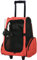PawHut Trasportino Zaino 2 in 1 per Cani e Gatti con Tasche Laterali, Maniglia Telescopica e Ruote, 42x25x55cm, Rosso