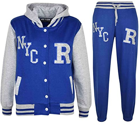 A2Z 4 Kids Unisex Baseball Tracksuit Varsity Hoodie Jogger Outfit Set