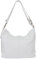 AMBRA Moda Damen Leder Handtasche Schultertasche Umhängetasche Hobo bag GL005 (Weiß)