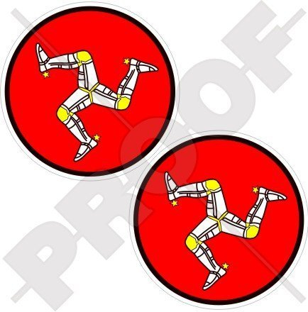 ISLE von MAN TT Rennen MANX Moto GP Rennen 75mm Auto & Motorrad Aufkleber, x2 Vinyl Bike-Helm Aufkleber, Abziehbild