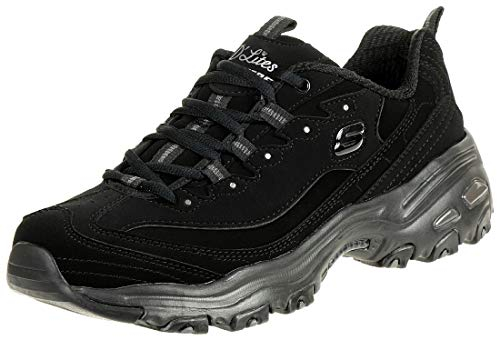 Skechers Women's D'Lites Play On Sneaker, Black Trubuck/Trim #l, 9 UK