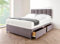 DECORE4U LTD Peaceful Grey Linen Divan Single Bed with Mattress – Elegant 10 Spring Memory Foam | Bed Frame with Stylish 20 Cube Headboard & Spacious 2 Storage Drawers | 3FT Single
