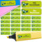 Sunnywall® Namensaufkleber Kinder Schule Dino Aufkleber Namensetiketten | 60 Stück Klebeetiketten zum Beschriften 4,8x1,6cm Kita Schulanfang | wasserfest