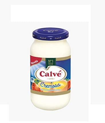 Calvè Cremosa Mayonnaise Classic Mayo Salsa für Pommes Frites Tisch Sauce im Glas 439 g