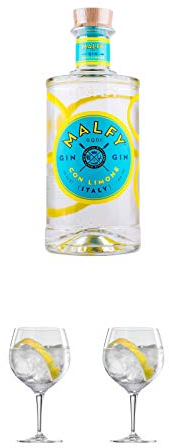 Malfy Gin Con LIMONE 0,7 Liter + Ballon Bistro Cubata GIN Glas 1 Stück + Ballon Bistro Cubata GIN Glas 1 Stück